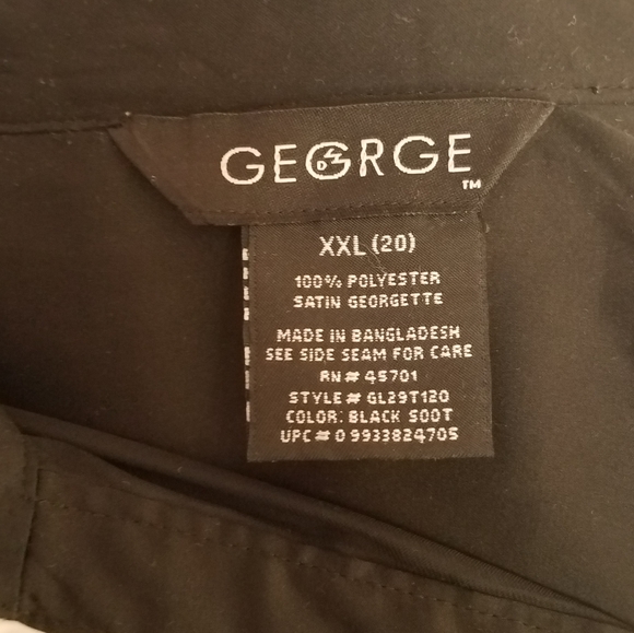 Black Satin Flutter Sleeve Blouse - Picture 5 of 5